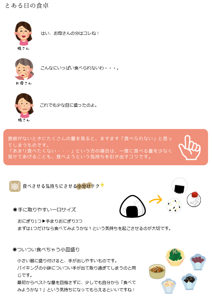 食べる気持ちにさせる小分けテクニック